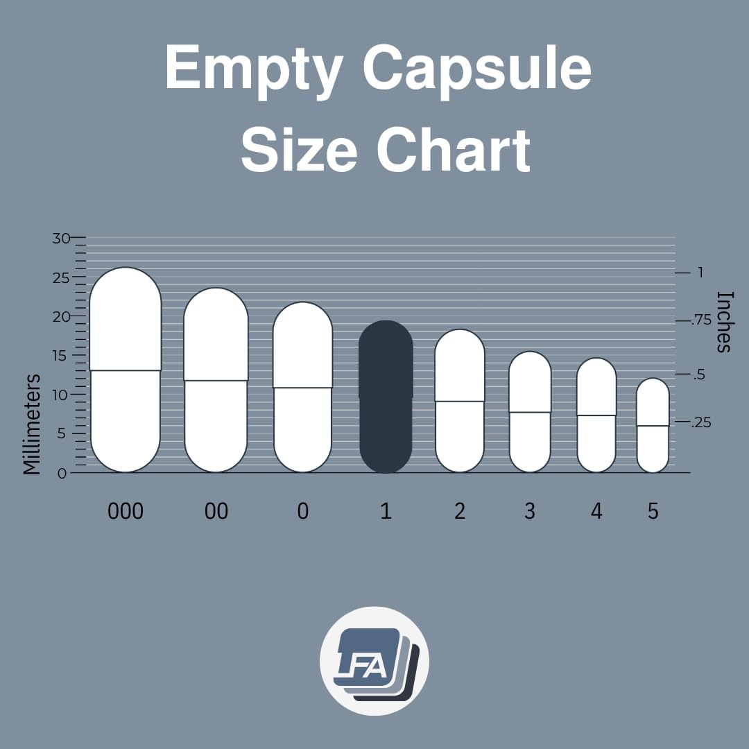 Capsules Size 1 - Clear Gelatine - 500 Count - Empty Pill Capsules - DIY Supplement Capsules - Halal - LFA Tablet Presses - görsel 4