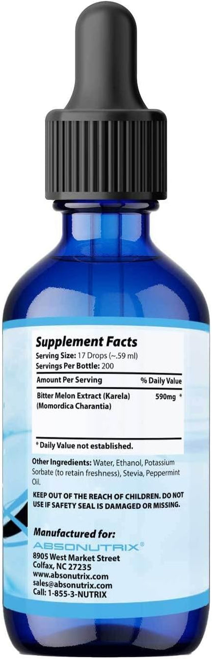 Absonutrix Bitter Melon Extract 590 mg, 118 ml - Liquid Drops, Vegan, Non-GM