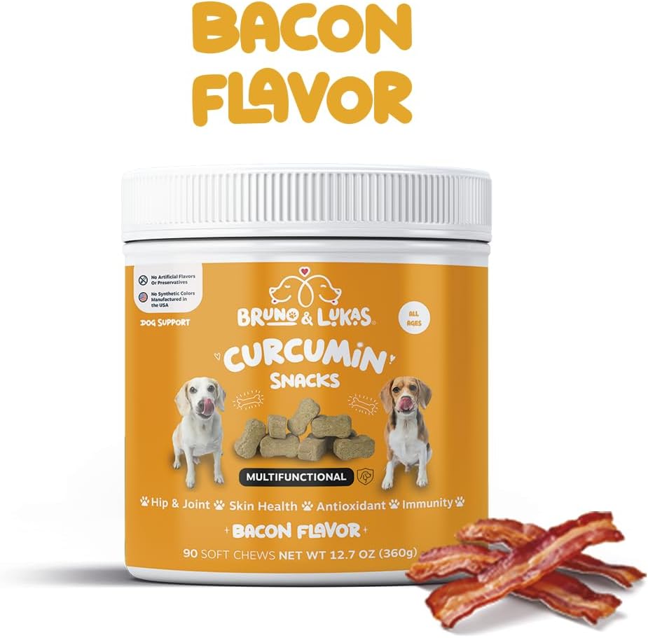 Bruno & Lukas Turmeric & Multivitamin Chews for Dogs – 10-in-1 Supplement with Glucosamine, Curcumin, Omega Fish Oil & Antioxidants – Joint, Immune, Digestive, Skin & Coat Support (90 Chews) - görsel 9