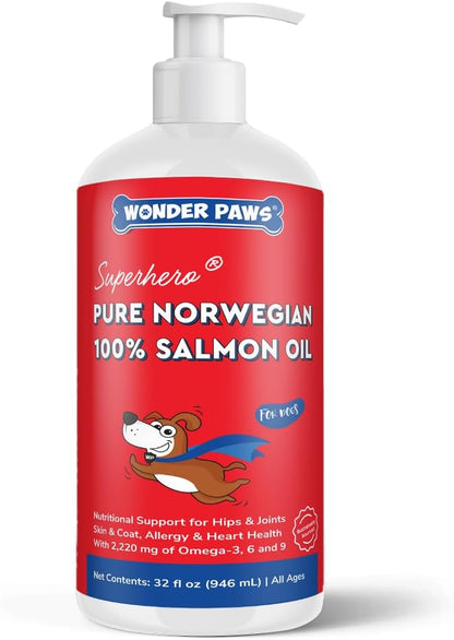 Premium Salmon Oil for Dogs – Pure Norwegian Salmon Oil High in Omega-3 EPA & DHA - Powerful Fish Oil for Dogs Skin & Coat, Hip & Joints, Allergies & Itchy Skin – Omega-3 Fish Oil for Dogs - 473 ml Liquid