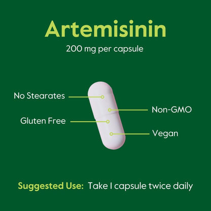 BESTVITE Artemisinin 200mg (120 Vegetarian Capsules) (2-Pack) - No Stearates - Vegan - Gluten-free - Non-GM