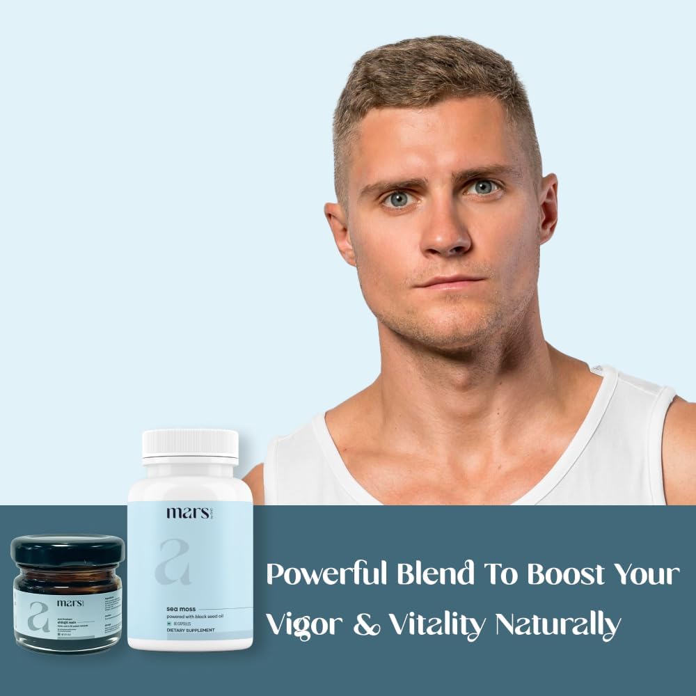 Mars by GHC Vitality Booster Combo | Shilajit Resin Sourced from ~5,500 m & Sea Moss Capsules (60 Capsules) | Natural Energy and Wellness Supplement - görsel 6