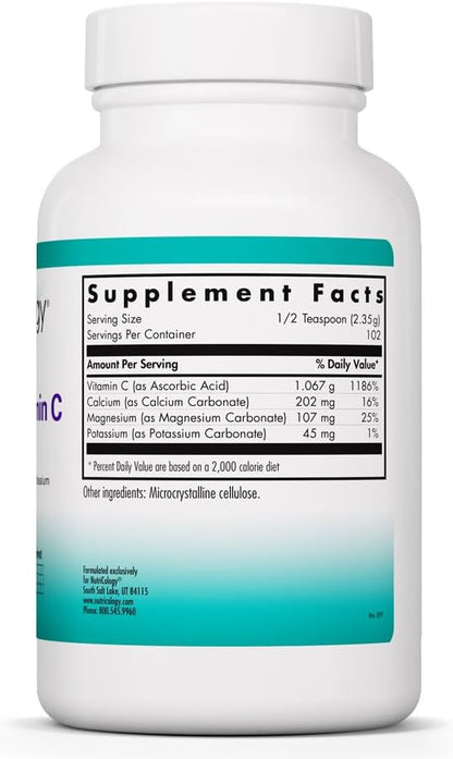 NutriCology Buffered Vitamin C Powder – Buffered Vitamin C for Antioxidant & Immune Support – Ascorbic Acid with Calcium, Magnesium & Potassium – Non-GM & Gluten-Free – 102 Servings – 8.5 oz