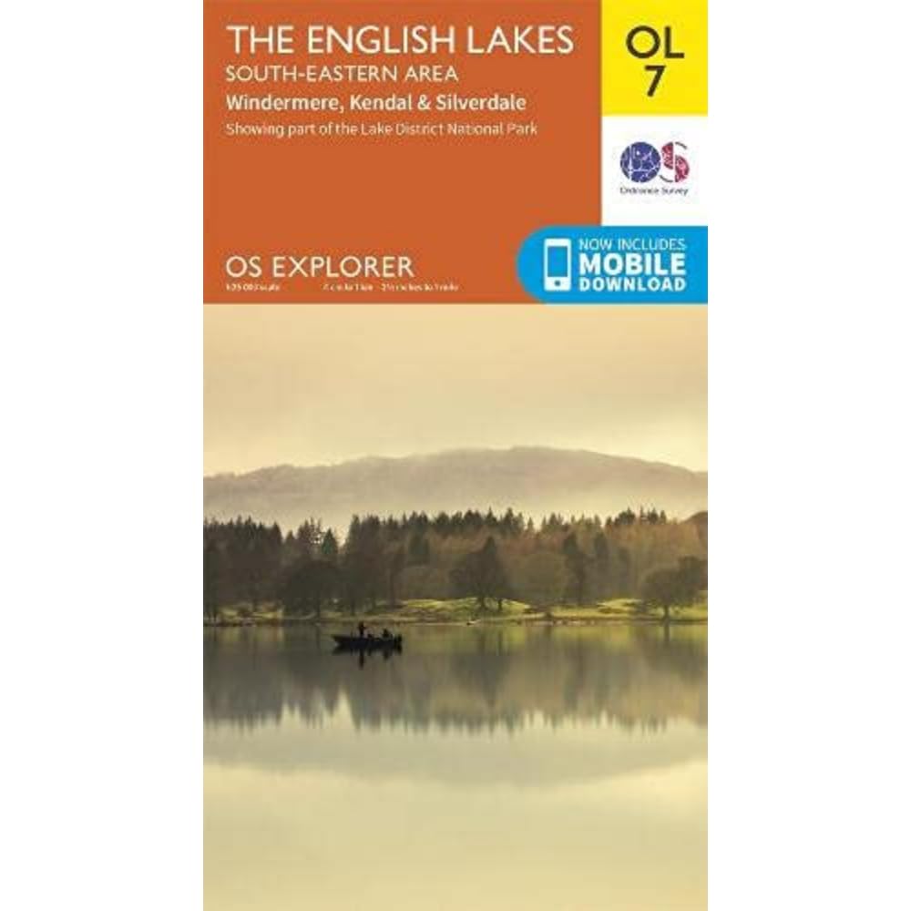 Ordnance Survey Lake District OS Explorer Map OL7: The English Lakes - South Eastern Area (Windermere, Kendal & Silverdale) - görsel 1
