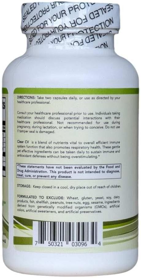 Clear CV - 120 Capsules | Immune System Support with Vitamin D, Zinc, Quercetin, NAC, Vitamin C - görsel 2