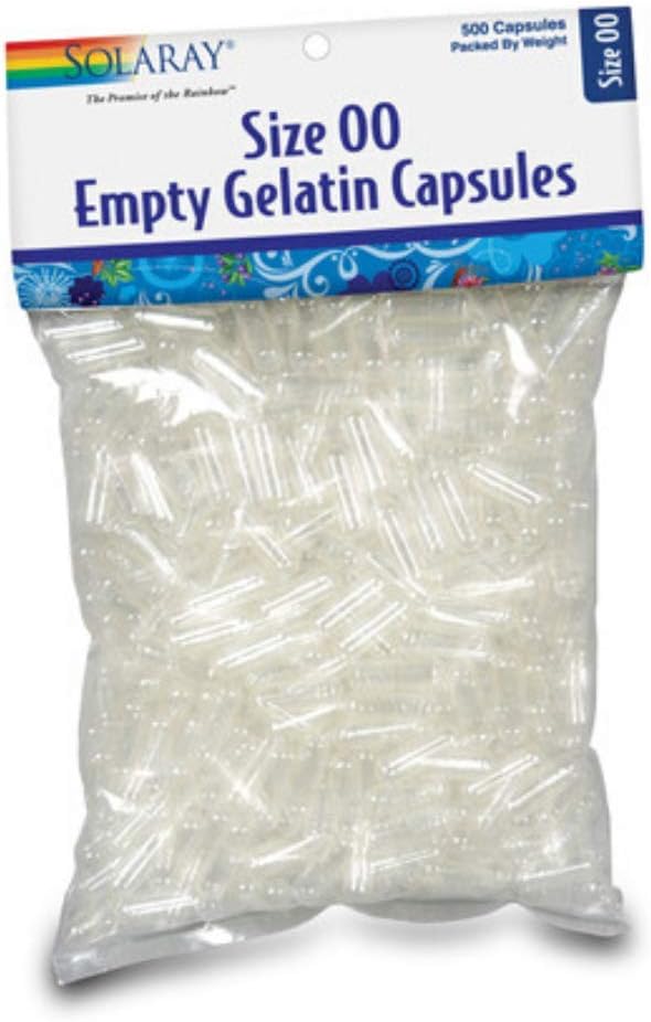 Solaray Empty Gelatin Capsules, Size 00 – 500 Capsules - görsel 1