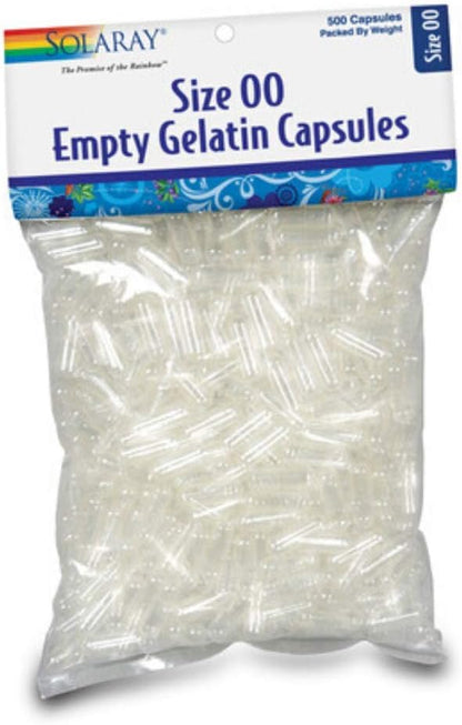 Solaray Empty Gelatin Capsules, Size 00 – 500 Capsules