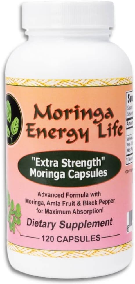 Moringa Extra Strength Capsules 120 – Moringa Oleifera, Amla & Black Pepper - görsel 1