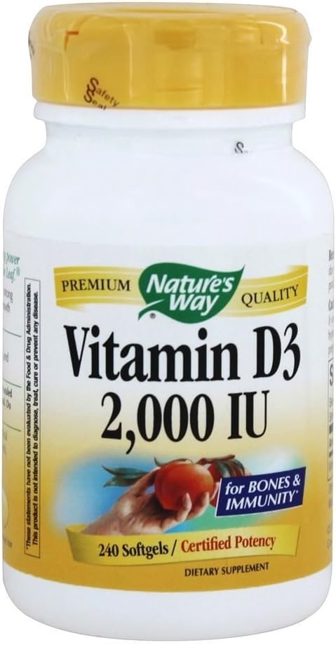 Nature's Way Vitamin D3 2,000 IU - 240 Softgels - görsel 1