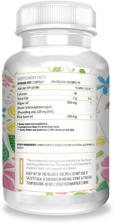 Actif Vegan Omega-3, High Strength Algae Oil Formula with DHA & EPA, Non-GMO, 90 Count - görsel 4