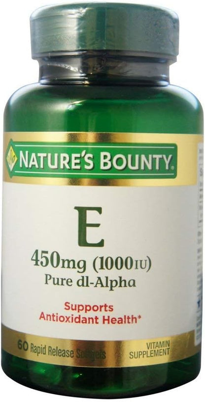 Nature's Bounty Vitamin E 1000 IU Softgels, DL-alpha, 300 Softgels (Pack of 5)