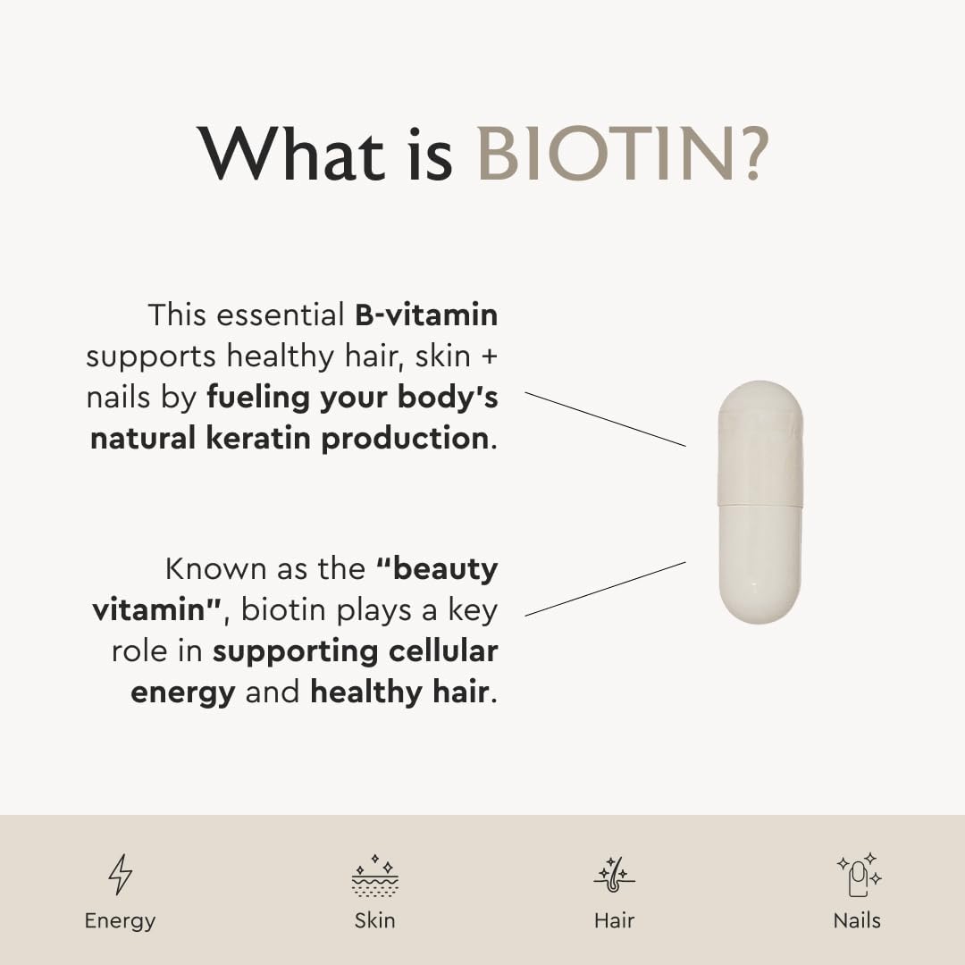 Alaya Biotin 10,000 mcg – Healthy Hair, Skin & Nails Food Supplement, Vegan, Non-GMO, 90 Capsules - görsel 4