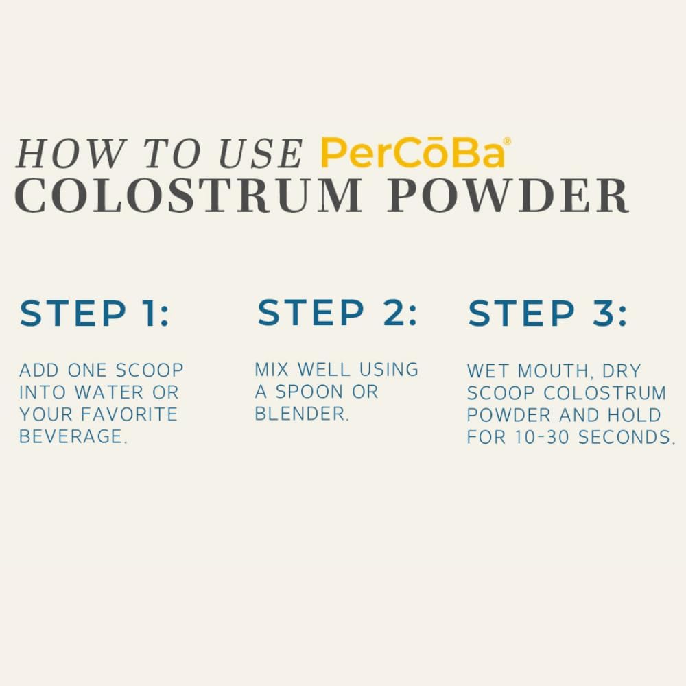 PERCOBA Bovine Colostrum Powder – Unflavoured, 3g per Serving, 83 Servings for Gut Health, Immunity and Muscle Recovery - görsel 4