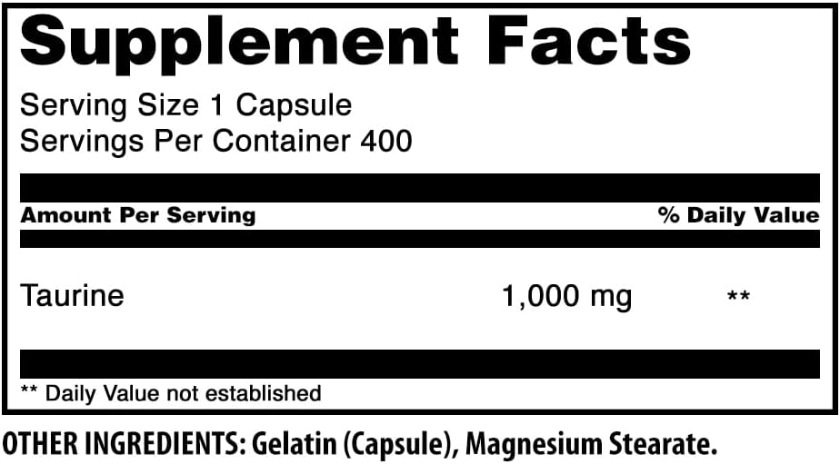 Amazing Formulae Taurine 1000 mg - 400 Capsules - görsel 2