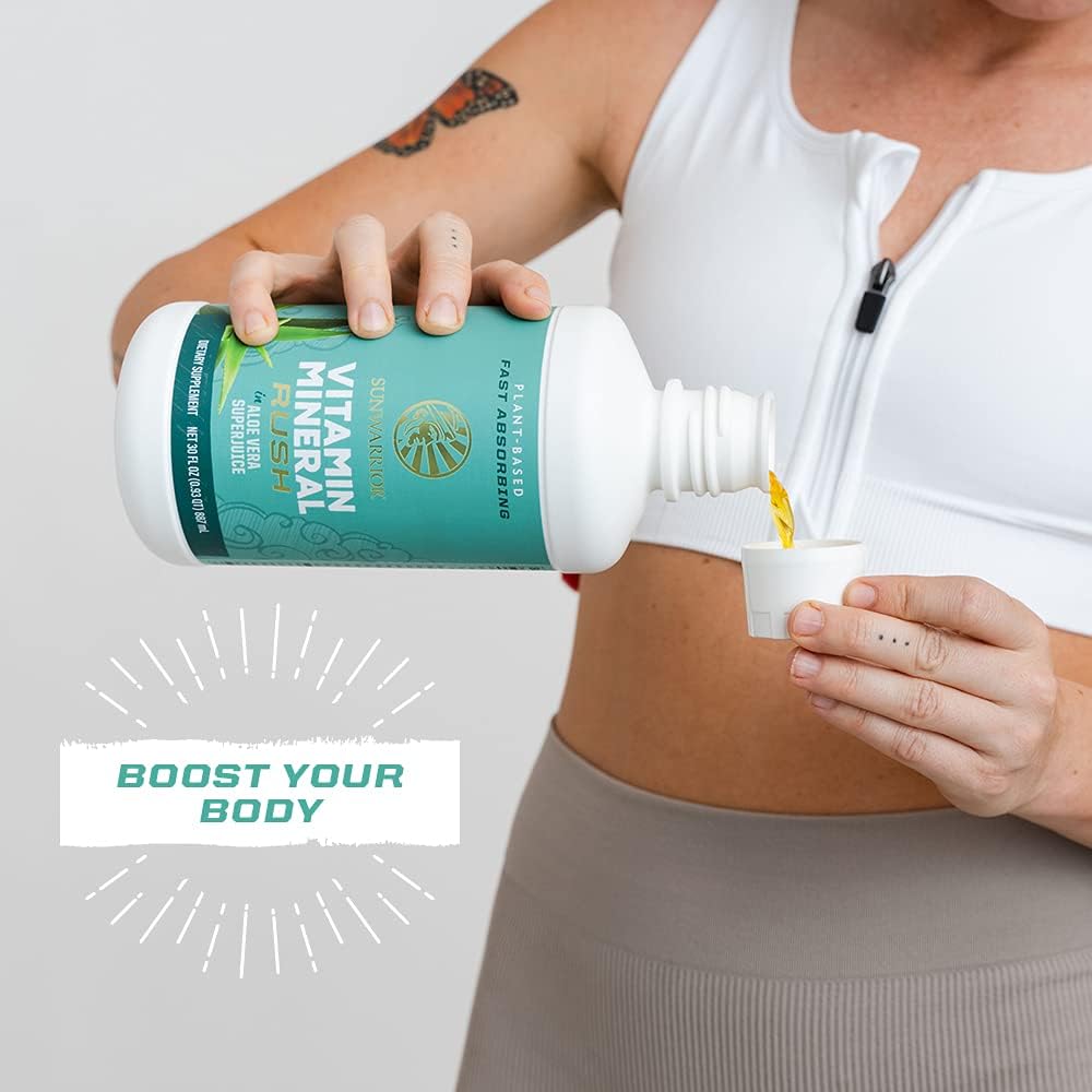 Sunwarrior Vitamin Mineral Rush - Liquid Multivitamin with Aloe Vera, 887 ml - görsel 3