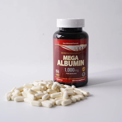 Dr.K&C Mega Albumin Protein Supplement 1000mg, 60 Tablets - Daily Energy & Health Support