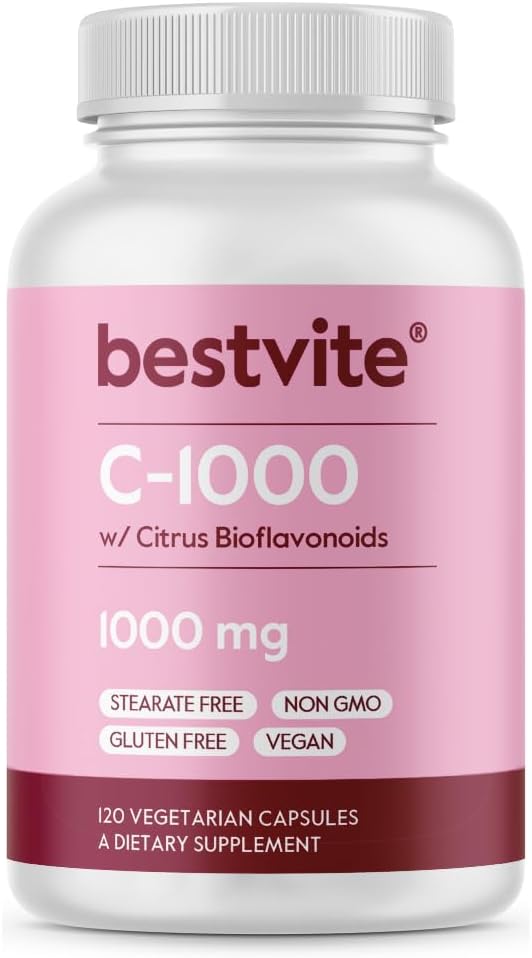 BESTVITE High Strength Vitamin C 1000mg (120 – Immune Support: Vitamin C contributes to the normal function of the – Image 1