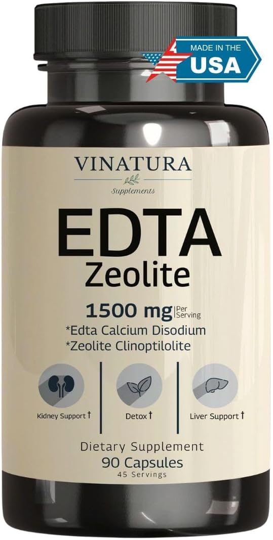 VINATURA EDTA Capsules – 1500mg per Serving, Liver Support with EDTA Calcium Disodium and Kale Extract (90 Capsules) - görsel 1