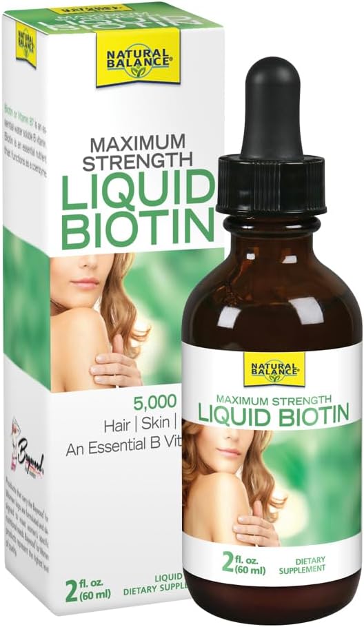 Natural Balance Biotin Liquid 5000mcg – Hair, Skin & Nails Support, 60 ml, 60 Servings - görsel 1