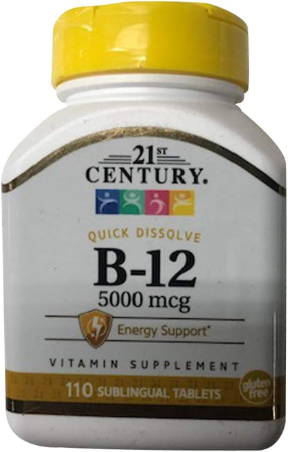 21st Century Vitamin B12 5000mcg, 110 Tablets (3-Pack)
