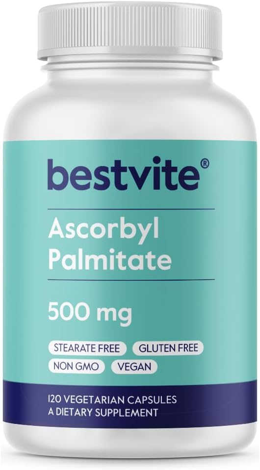 BESTVITE Ascorbyl Palmitate 500mg – 240 Vegetarian Capsules (2-Pack) – No Stearates, No Fillers, No Flow Agents - görsel 8