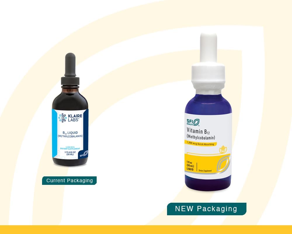 Klaire Labs Vitamin B12 Liquid Drops - 1000mcg Methylcobalamin, 30ml - görsel 2