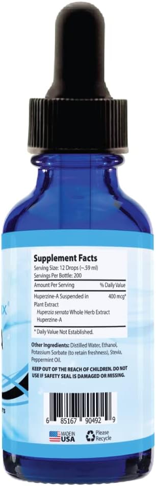 Absonutrix Huperzine-A Liquid Supplement - 400 mcg, 118 ml (4 fl oz), 200 Servings