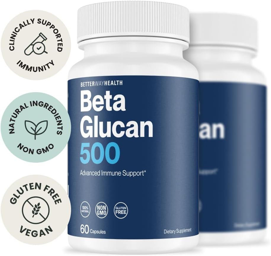 Better Way Health™ - Advanced Immune Readiness - Highly Purified 1,3/1,6 Beta Glucan 500 - Clinically Tested Immune Defence - 500mg/60 Capsules (Pack of 2) - görsel 2