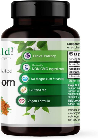 EMERALD LABS Sea Buckthorn - Food Supplement with Vitamins C, E & Omega 7 - 60 Vegetable Capsules
