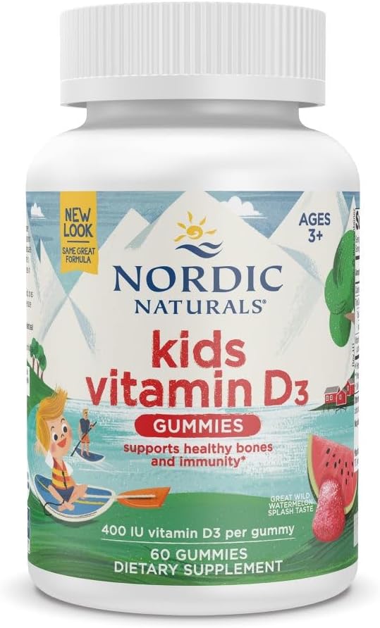 Nordic Naturals Vitamin D3 Gummies Kids, Wild Watermelon Splash - 400 IU, 60 Gummies - görsel 1