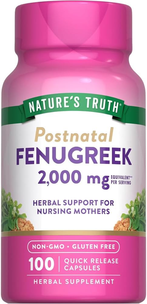 Nature's Truth Fenugreek 2000 mg Supplements, 100 Capsules - görsel 1