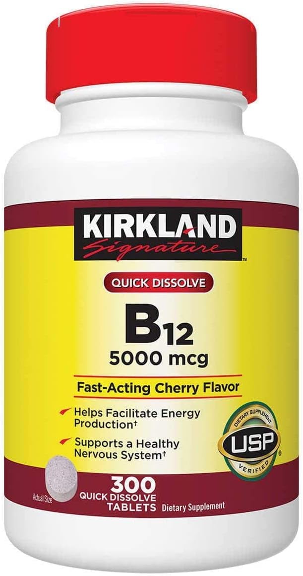 Kirkland Signature Quick Dissolve B-12 5000 µg, 300 Tablets - görsel 1