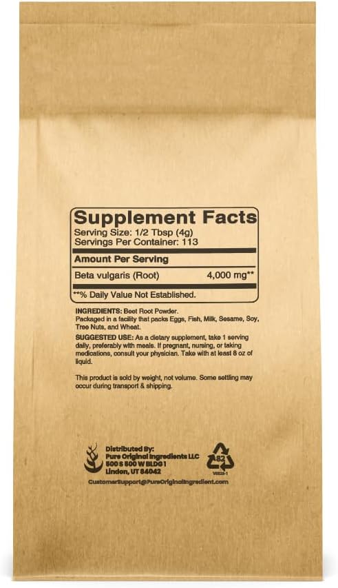 Pure Original Ingredients Beetroot Powder (1lb) - görsel 2