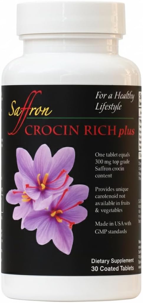 Crocin Rich Plus – High-Potency Brain Supplement with 25mg Crocin & 7 Antioxidants | Traditionally Used for Mental Clarity & Focus | 30 Tablets - görsel 1
