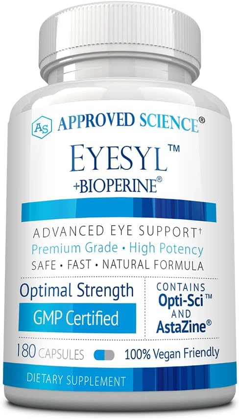 Approved Science EyeSyl – Eye Support Supplement with Chromium Picolinate, Taurine, Lutein, Zeaxanthin, Bilberry, BioPerine – 1 Month Supply – 60 Capsules – Made in the USA - görsel 7