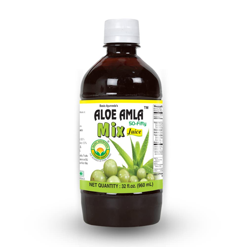 Basic Ayurveda Aloe Vera & Amla Herbal Mix Juice | 32.46 Fl Oz (960ml) - görsel 2