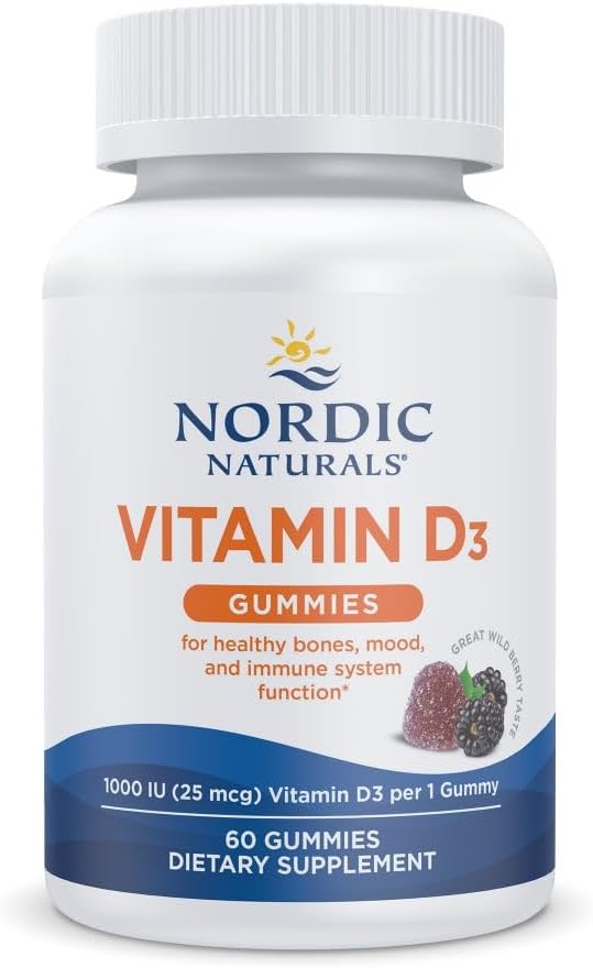 Nordic Naturals Vitamin D3 Gummies, Wild Berry - 1000 IU - 60 Gummies - görsel 1