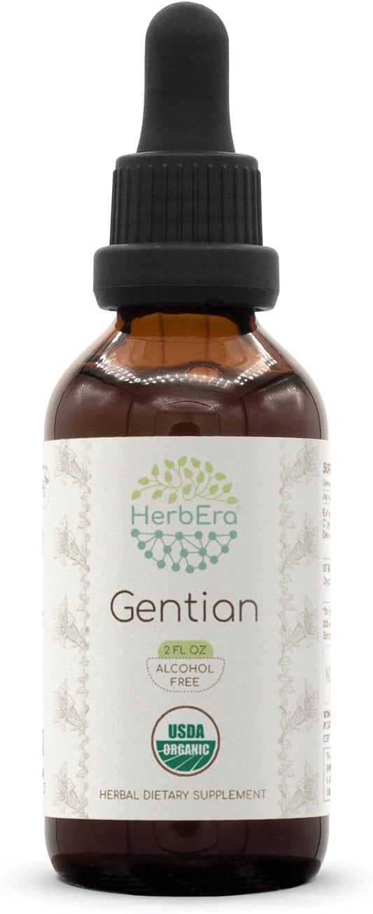 Gentian USDA Organic – Alcohol-Free Bitter Drops, 2 fl oz (60 ml)