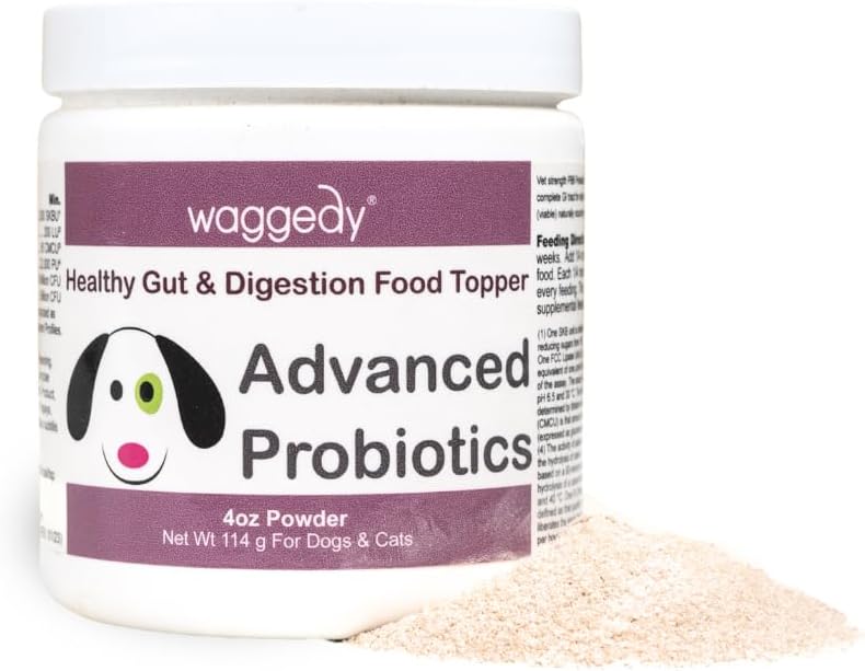 Waggedy Advanced Dog Probiotics Gut and Digestion Food Topper – Probiotic Powder with Digestive Enzymes & Papaya – Gentle Probiotics for Dogs 6+ Weeks – Supports Gut Balance, Comfort & Immune Health - görsel 1