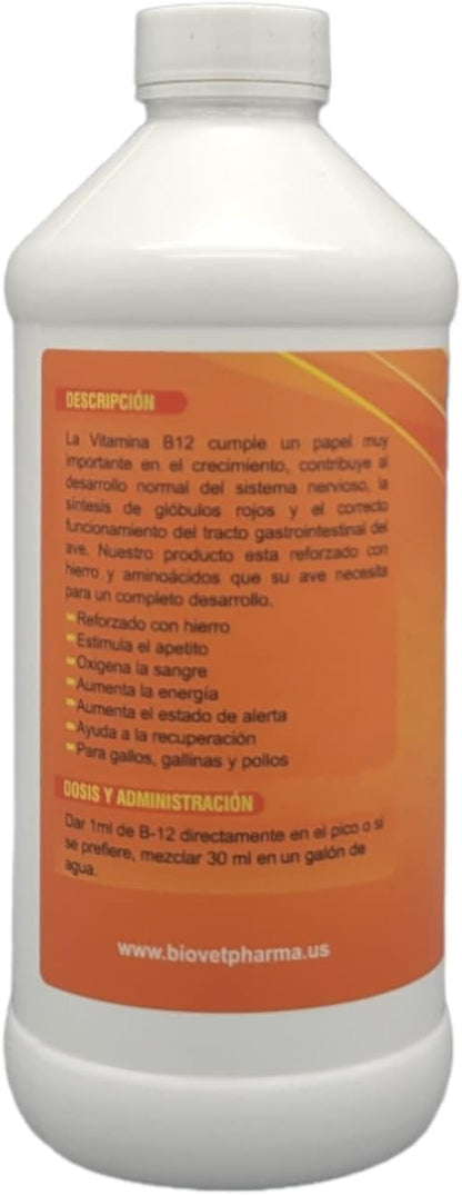 NUTRILINE B-12 for Poultry - Multivitamin Booster for Rooster, Hens, Chicken, Vitamin Recovery Liquid 473 ml