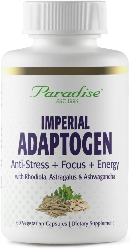 Paradise Herbs Imperial Adaptogens – Stress Support, Focus & Energy – 60 Vegetarian Capsules - görsel 1