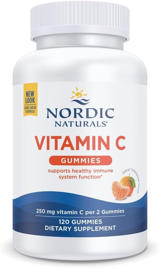 Nordic Naturals Vitamin C Gummies, Tart Tangerine Flavour - 250 mg, 120 Gummies - görsel 1