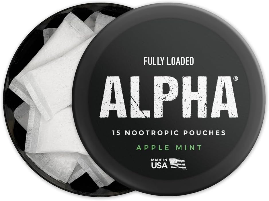 Fully Loaded Alpha Nootropic Pouches (Apple Mint) – 5 Cans – 15 Pouches per Can - görsel 4