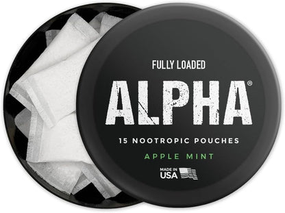 Fully Loaded Alpha Nootropic Pouches (Apple Mint) – 5 Cans – 15 Pouches per Can