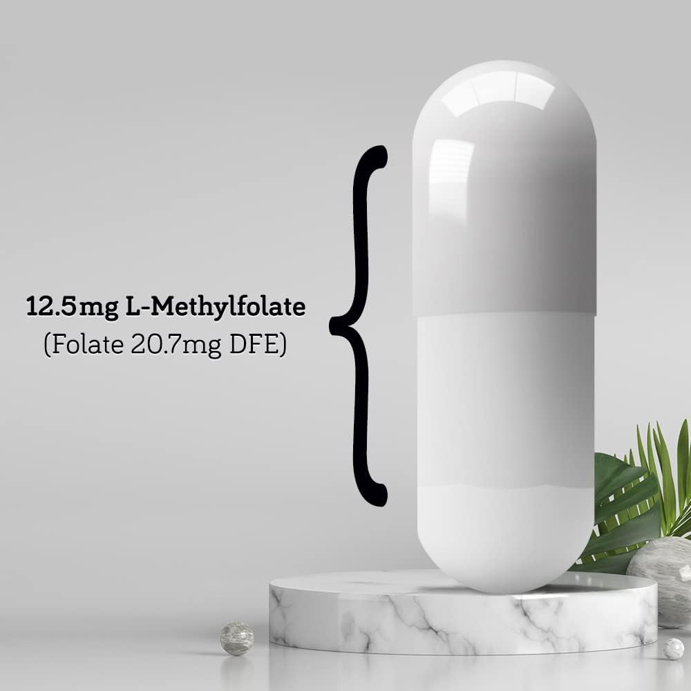 DSO L Methylfolate 12.5mg (5 MTHF Supplement) - 90 Vegan Capsules - Active L Methyl Folate for Homocysteine Control - görsel 3