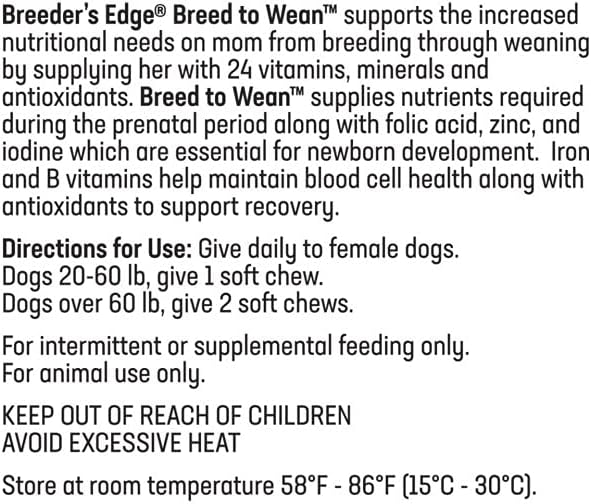 Breeder’s Edge Breed to Wean, Prenatal and Postnatal Multivitamin for Dogs & Cats, 100ct – Image 9