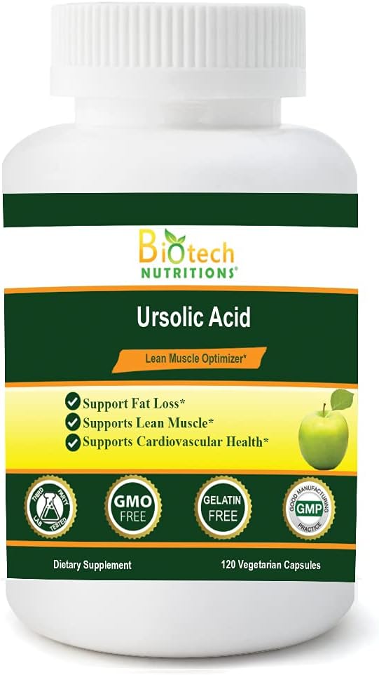 Ursolic Acid 200 mg Gelatine Free Non-GMO Made in USA, 120 Capsules - görsel 1