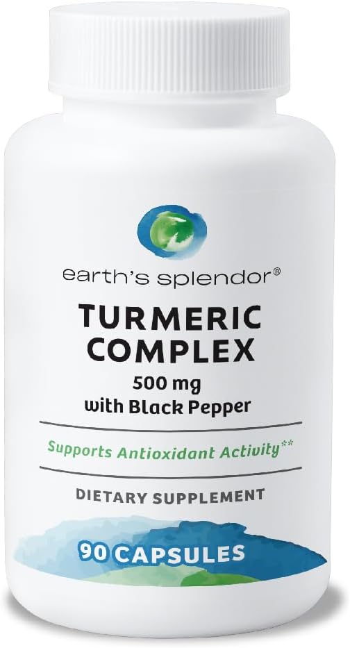 Earth's Splendor Turmeric Complex 500mg with Black Pepper, 90 Capsules - görsel 1
