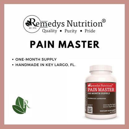Pain Master | 1,000mg, 60 Vegan Capsules Traditional Herbal Food Supplement | Two Month Supply