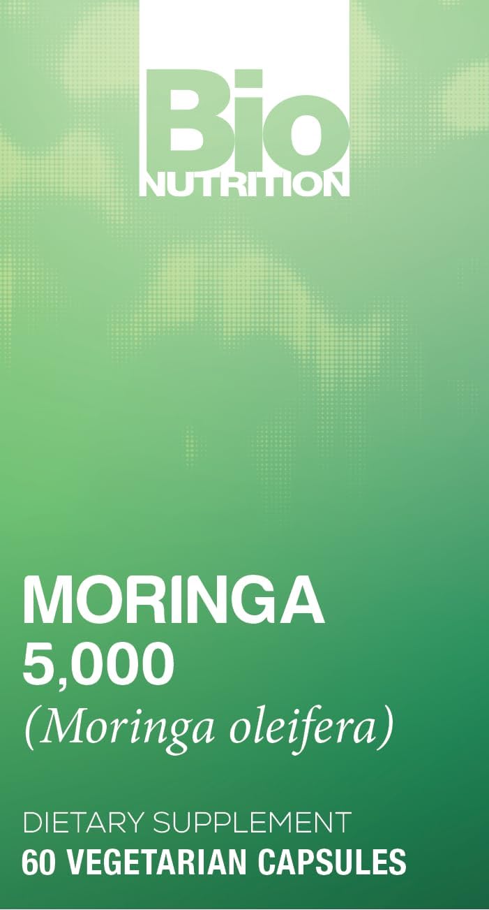 Bio Nutrition Moringa 5000mg 60 Vegetarian Capsules - Complete Green Superfood - görsel 5